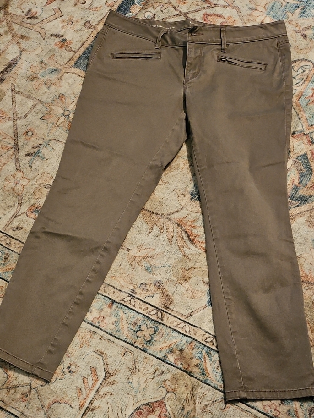 LOFT Olive-Green Tailored Pants